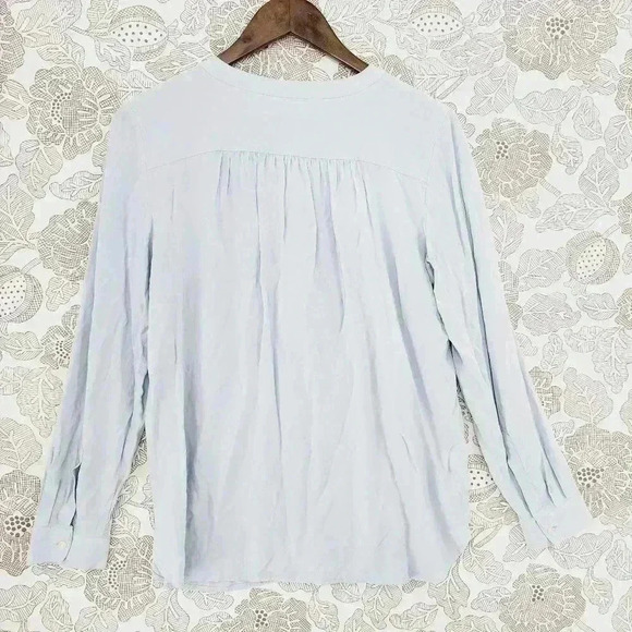 LOFT Soft Blue Long Sleeve Blouse - Picture 2 of 7